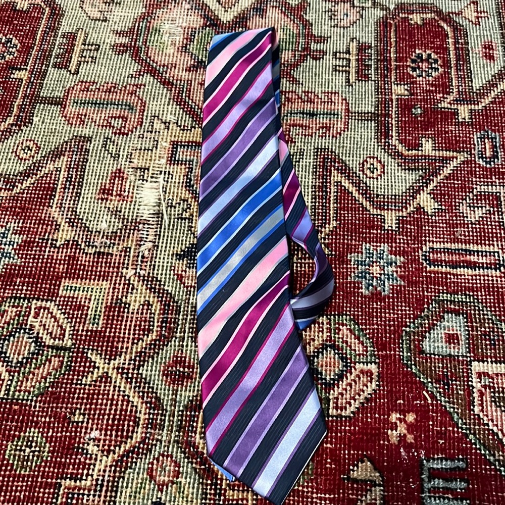 BCBG multicolour silk striped tie, 2 for 50% off